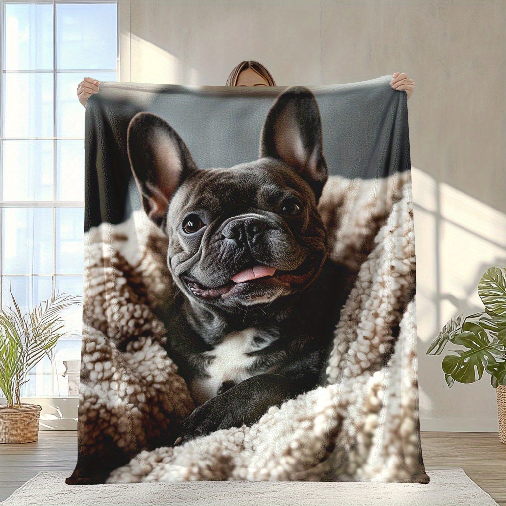 Outdoor Daybed Sofa - Cute French Bulldog Print Throw Blanket,