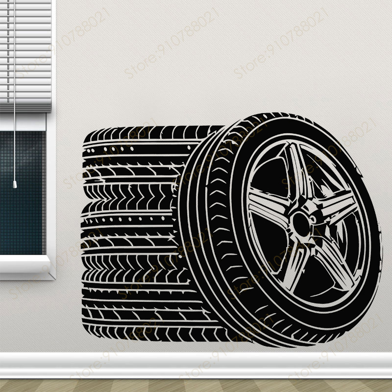 Tyres Wall Stickers Race Car W - Outdoor Furniture Glides 评论和价格