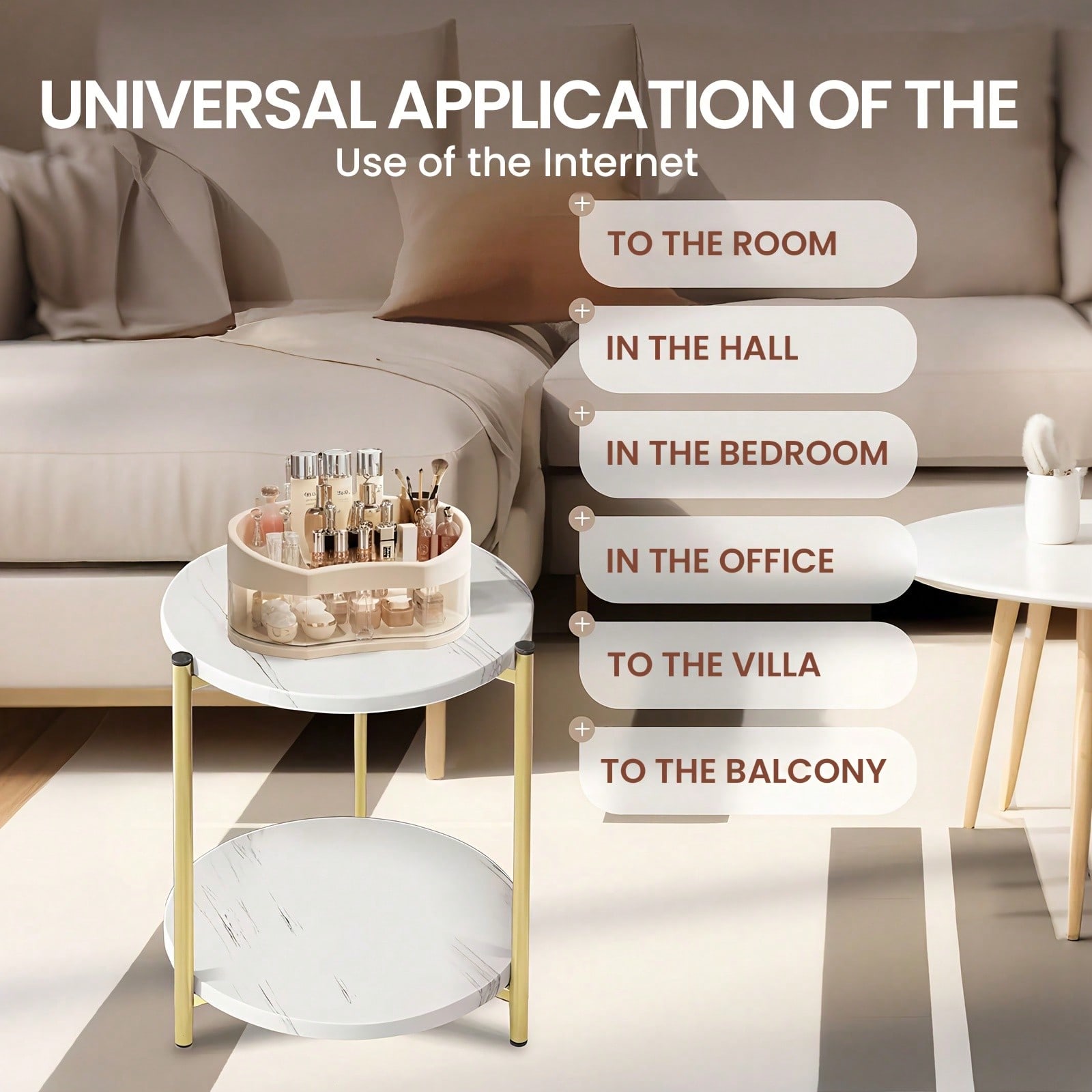 Double-Tier Round Side Table,  - Outdoor Furniture Near Me 评论和价格