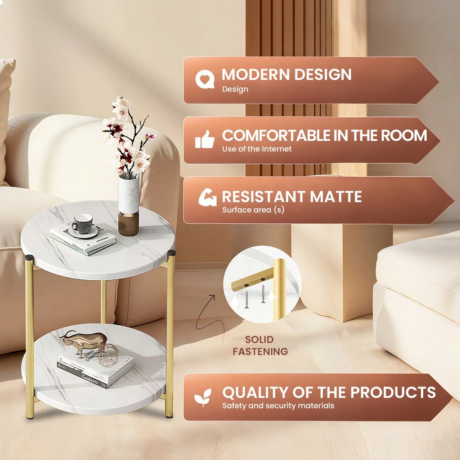 Double-Tier Round Side Table,  - Outdoor Furniture Near Me 评论和价格