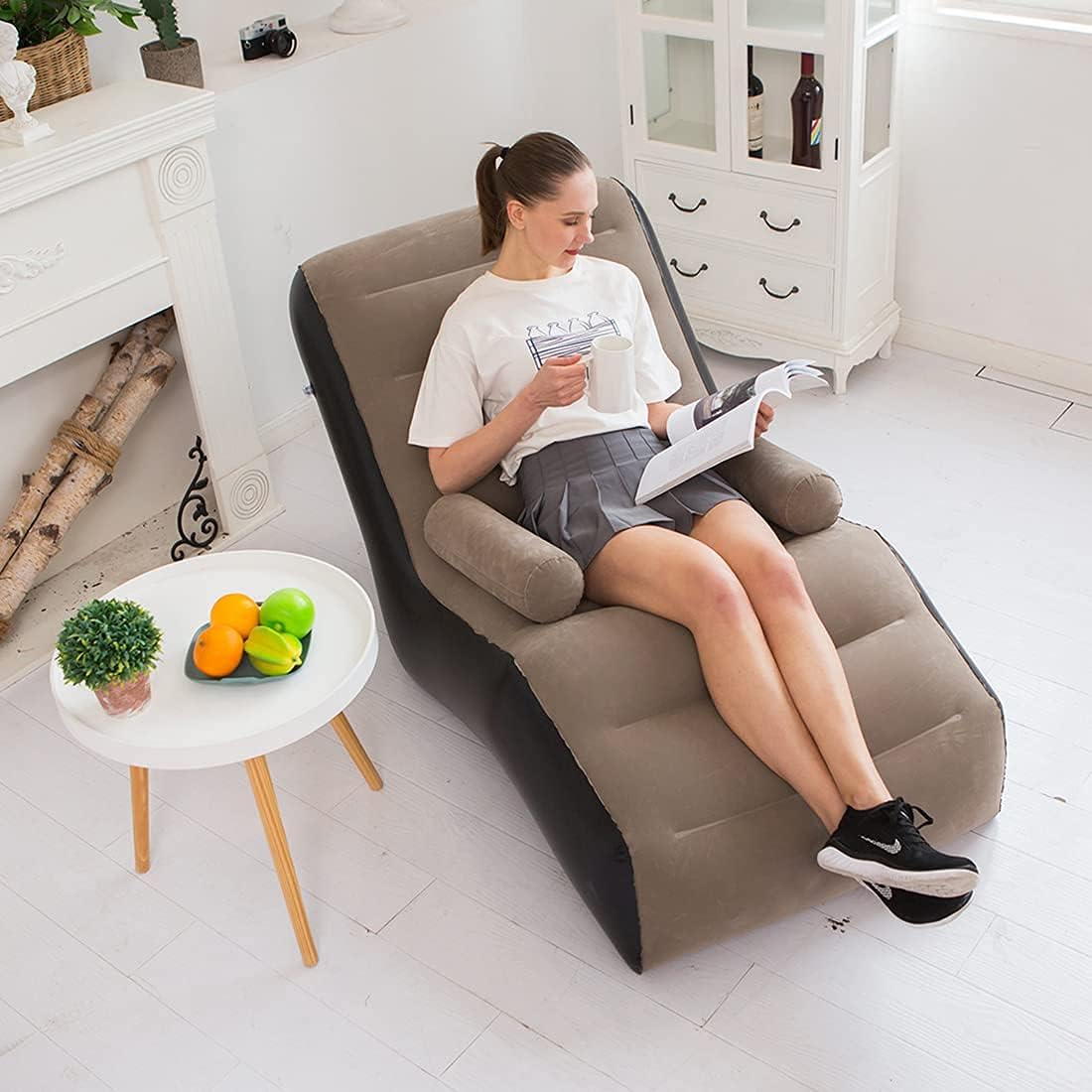 Folding Lazy Sofa,Inflatable L - Outdoor Daybed Sofa 评论和价格