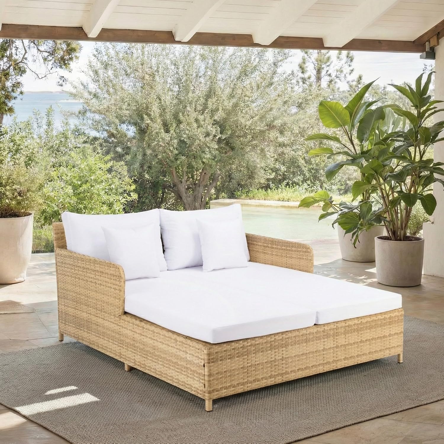 Outdoor Cadeo Daybed  Natural  - Outdoor Daybed Sofa 评论和价格